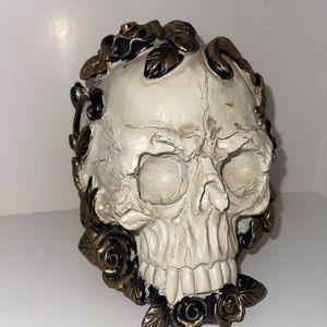 Skull Head Floral Gold